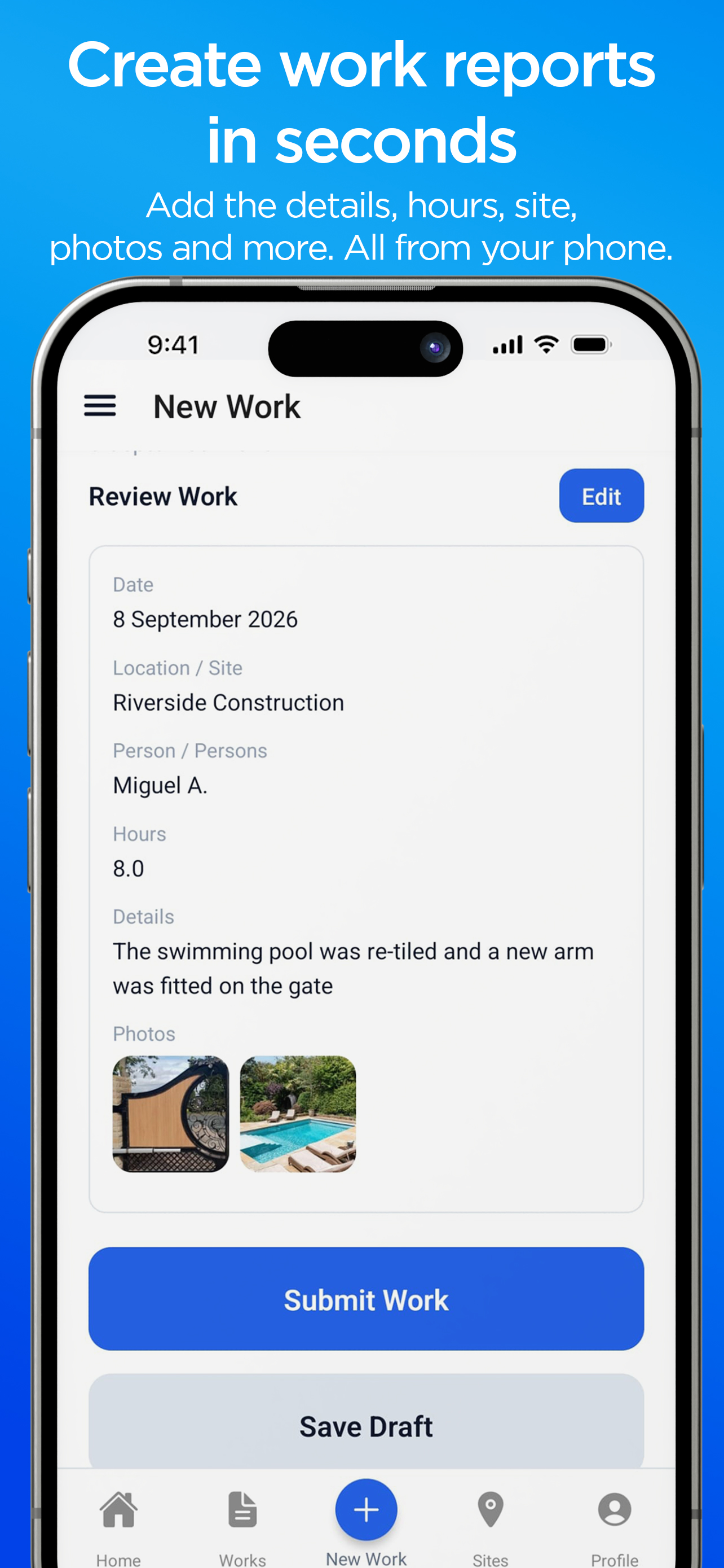 Creating a work report in SideTrack